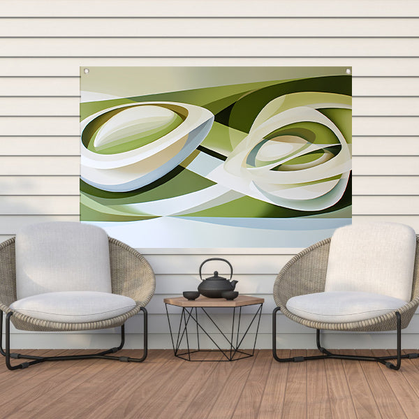 Abstracte kunst van een tulp in moderne stijl tuinposter