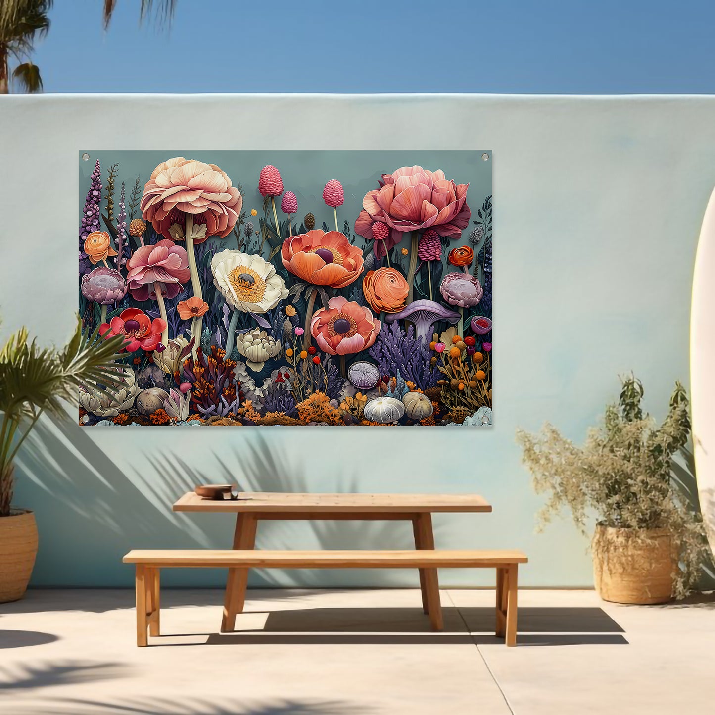 Zonnebloemen in Vaas tuinposter