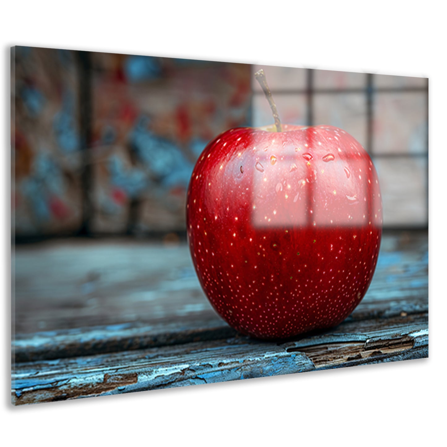 Rode Appel Bedekt met Dauwdruppels acrylglas