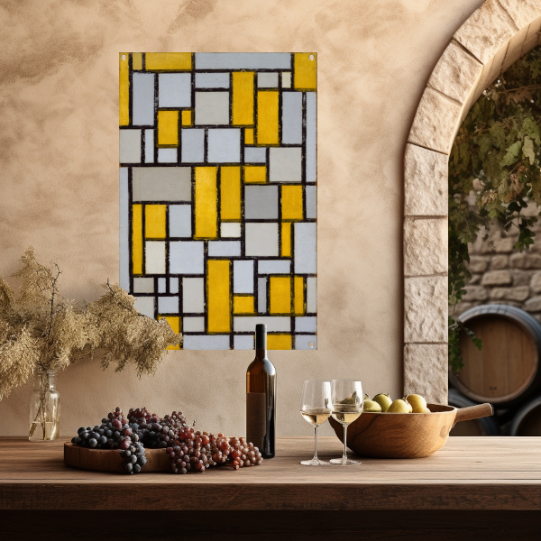 Compositie met raster 1 - Piet Mondriaan tuinposter