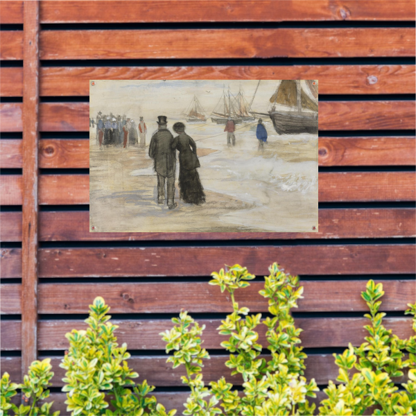 Het strand van Scheveningen - Vincent van Gogh tuinposter