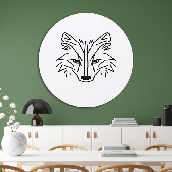 Minimalistische Abstracte Vos Line Art forex muurcirkel