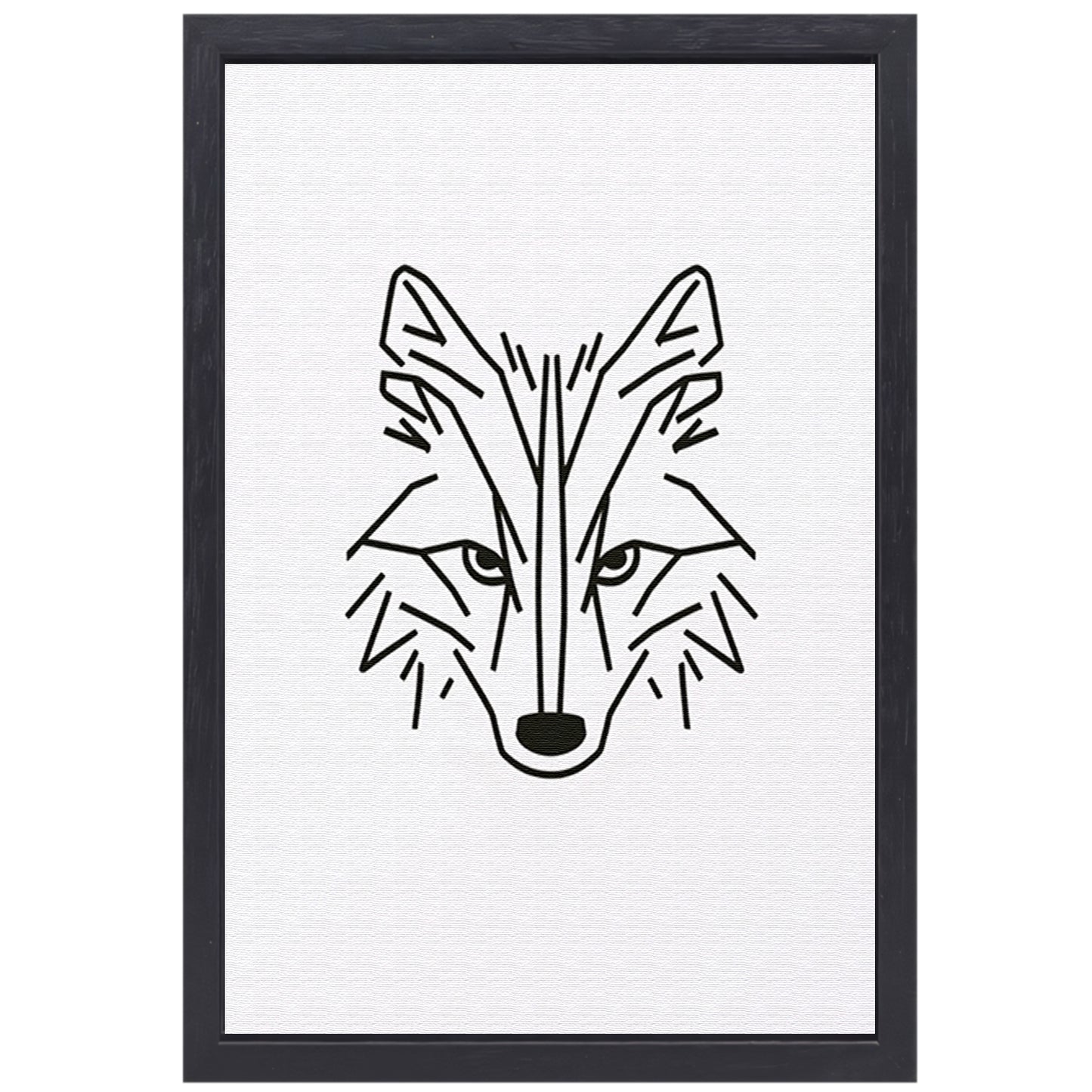 Minimalistische Abstracte Vos Line Art canvas met baklijst
