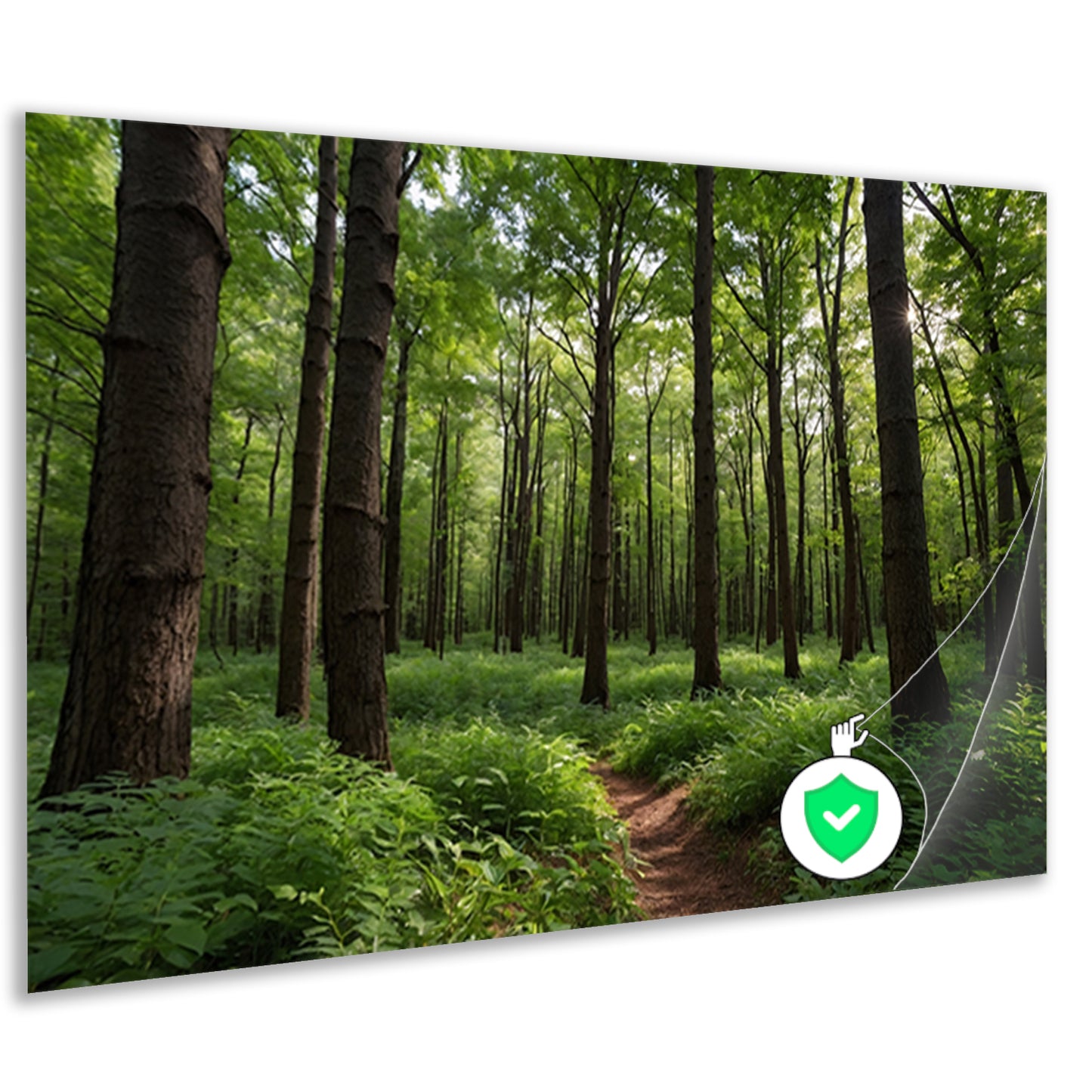 Prachtig groen bos op zonnige dag poster