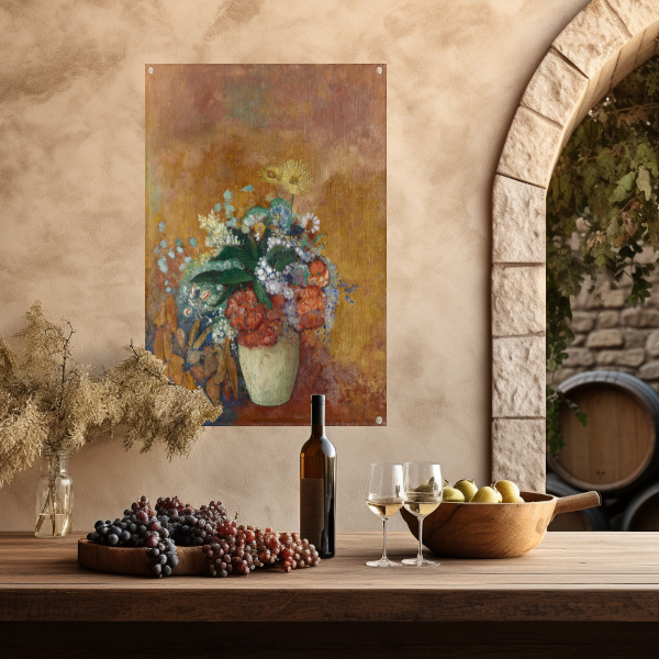 Vaas met bloemen - Odilon Redon tuinposter