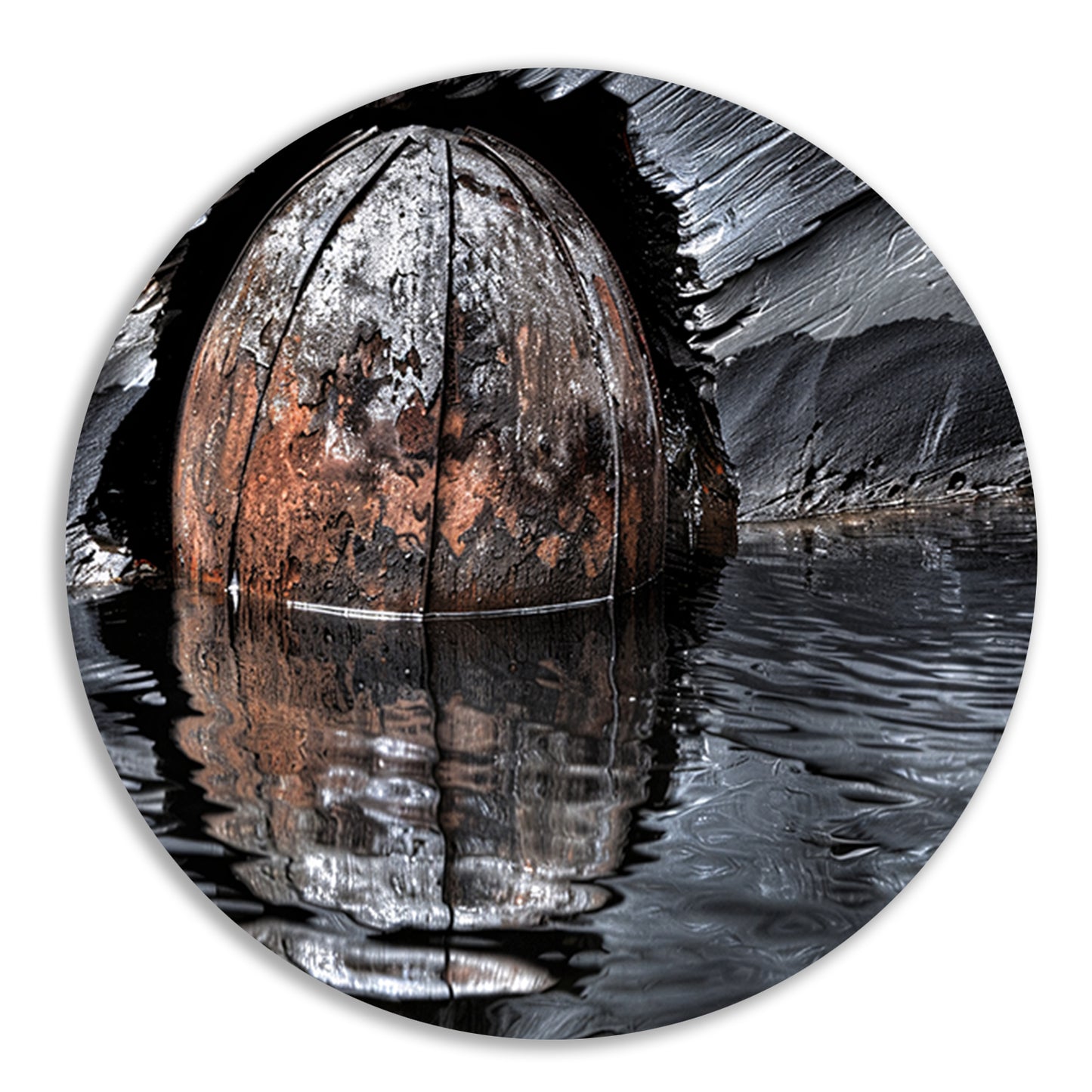 Verroeste kogel in reflecterend water forex muurcirkel
