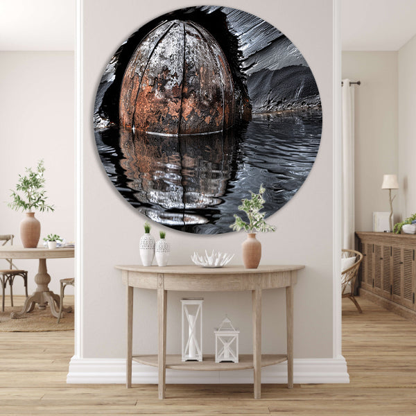 Verroeste kogel in reflecterend water forex muurcirkel