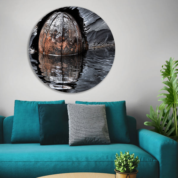 Verroeste kogel in reflecterend water forex muurcirkel