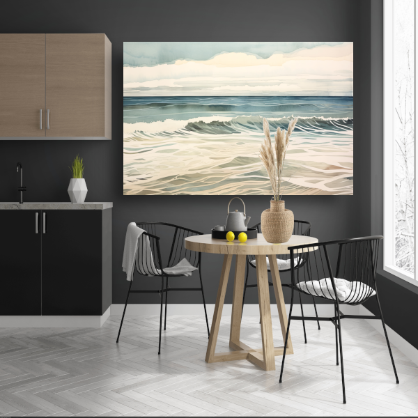 Schilderij van woeste golven op zee canvas