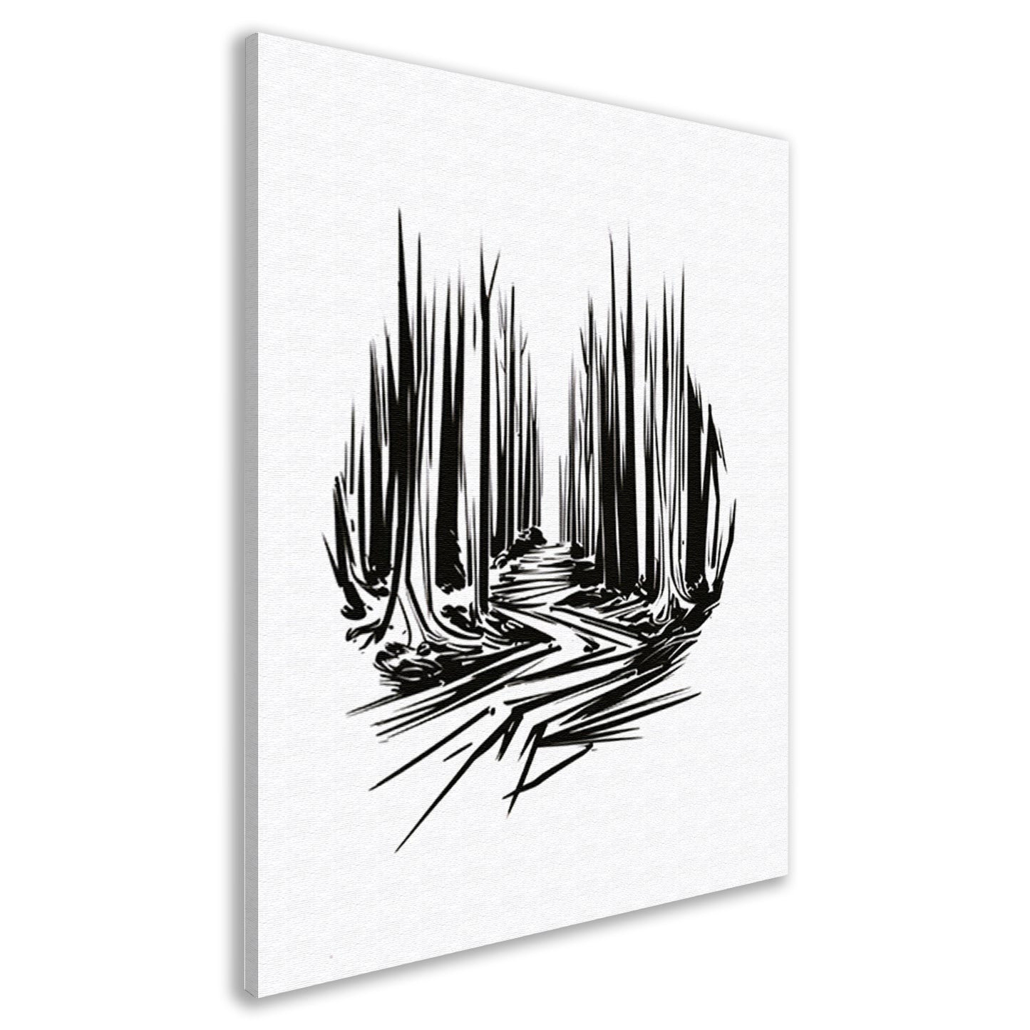 Zwart-wit lijnenspel op canvas canvas
