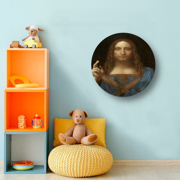 Salvator Mundi - Leonardo da Vinci aluminium muurcirkel