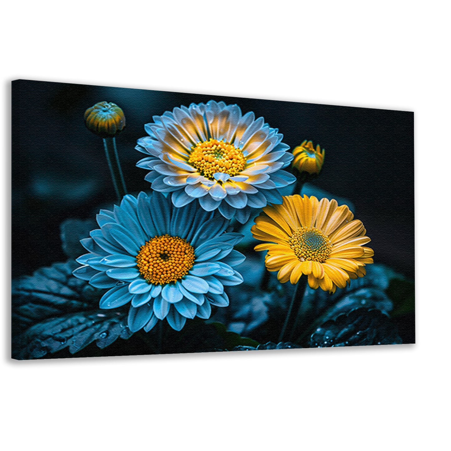 Levendige bloemen in kleurrijk contrast canvas