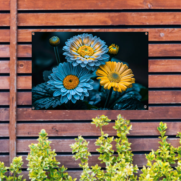 Levendige bloemen in kleurrijk contrast tuinposter