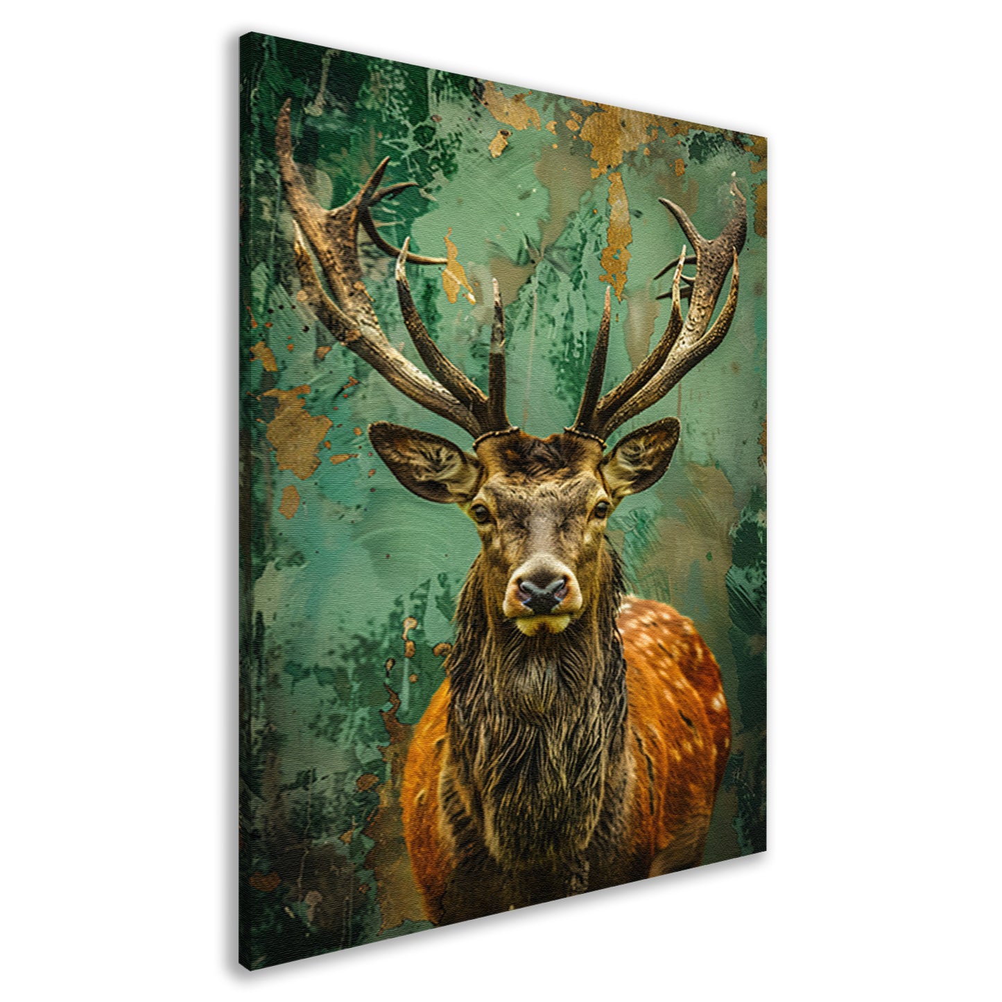Hert met kleurrijke abstracte achtergrond canvas