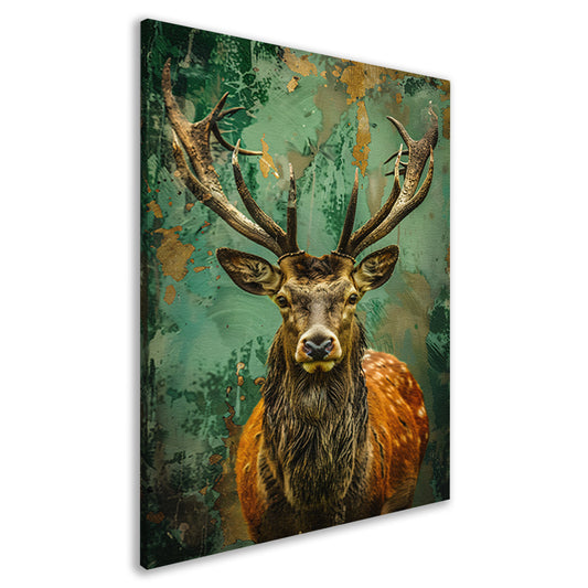 Hert met kleurrijke abstracte achtergrond canvas