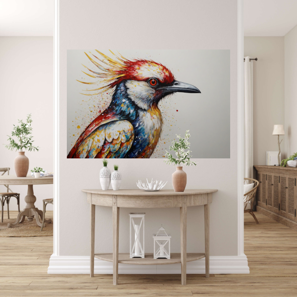 Kleurrijke Abstracte Vogel in Beweging poster