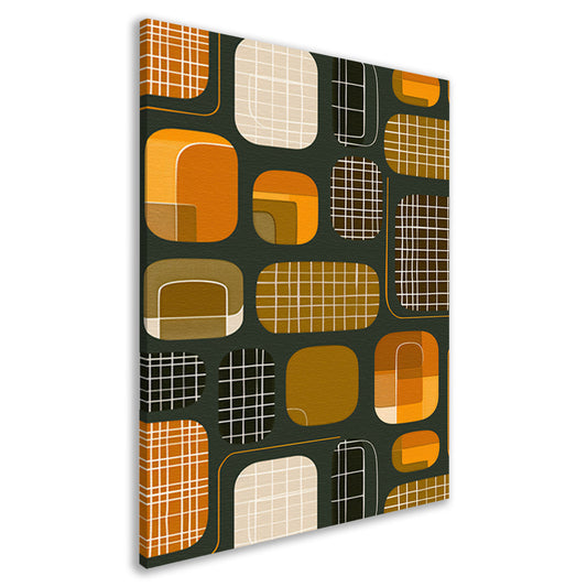 Abstract Retro Vormen en Lijnen canvas