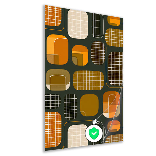 Abstract Retro Vormen en Lijnen poster