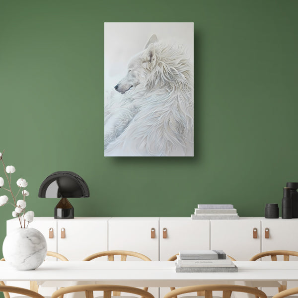 Minimalistisch schilderij van een slapende hond canvas