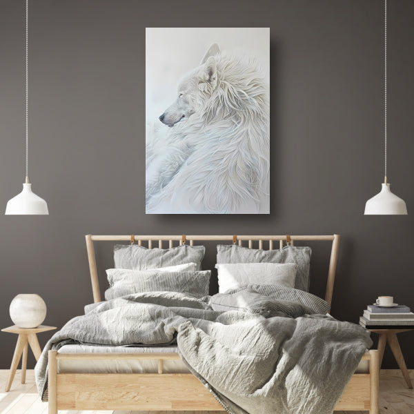 Minimalistisch schilderij van een slapende hond canvas