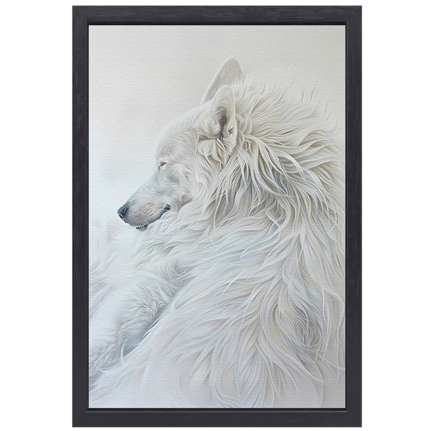 Minimalistisch schilderij van een slapende hond canvas met baklijst