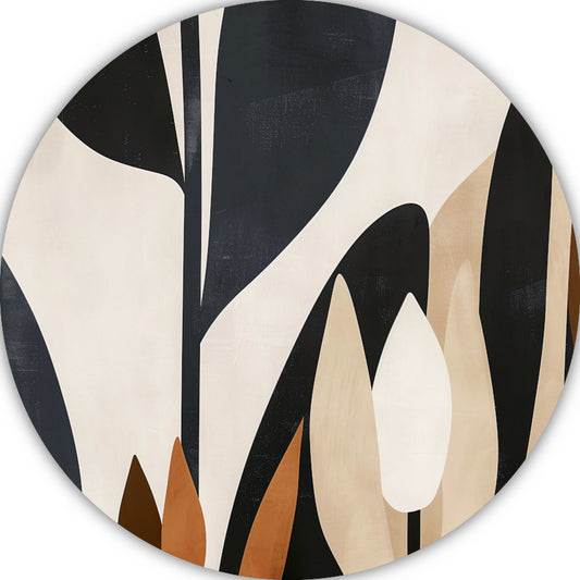 Abstracte Monochrome Tulpen Compositie aluminium muurcirkel