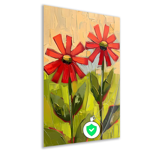 Levendige abstracte bloemen in expressieve kleuren poster