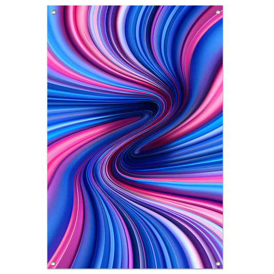 Abstract Kleurenwerveling in Roze, Blauw en Paars tuinposter