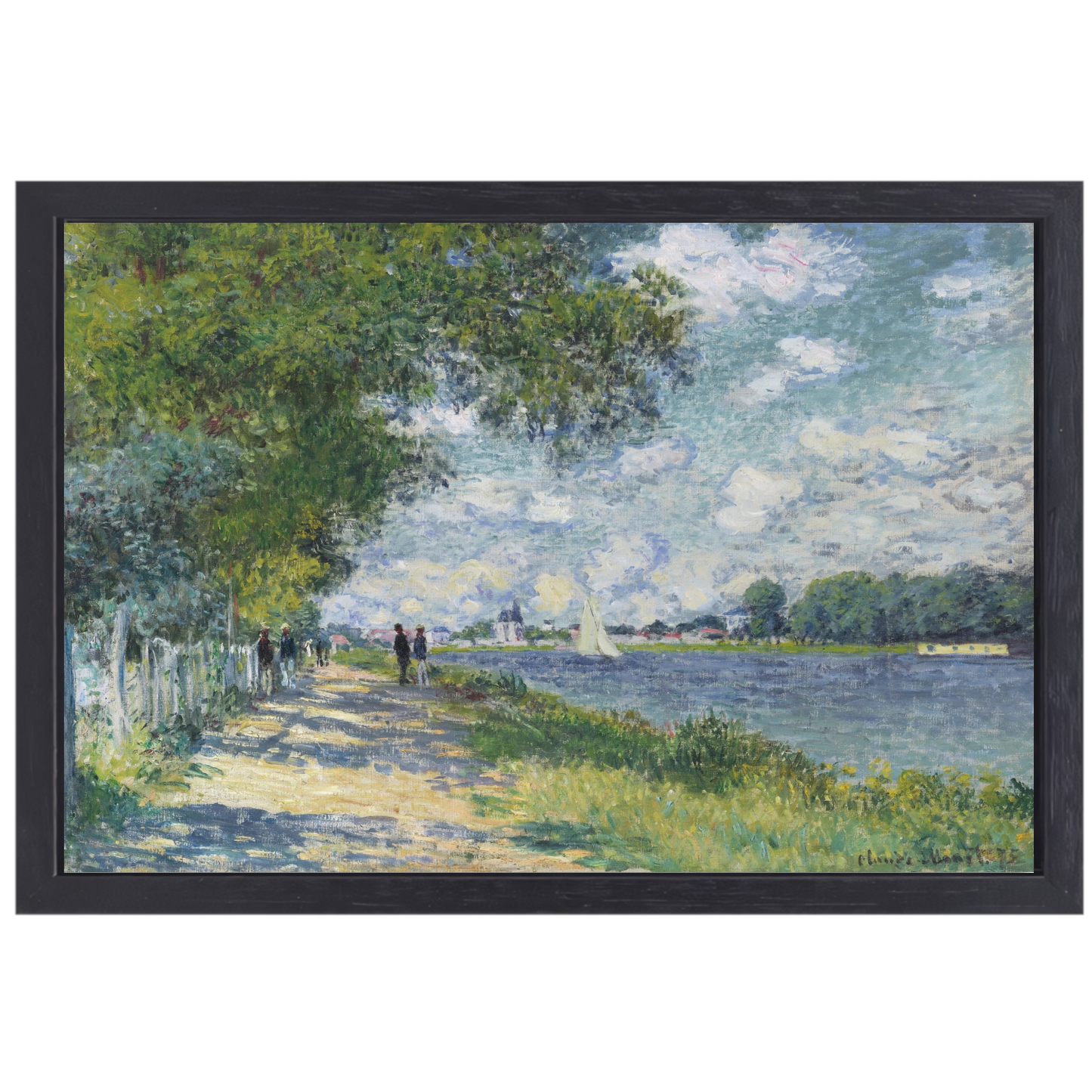 La Seine à Argenteuil - Claude Monet canvas met baklijst