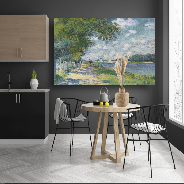 La Seine à Argenteuil - Claude Monet canvas met baklijst