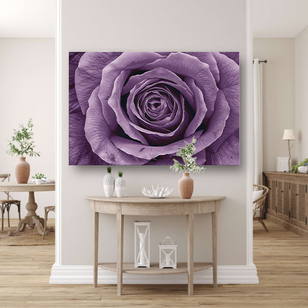 Surrealistische paarse roos met gedetailleerde blaadjes acrylglas