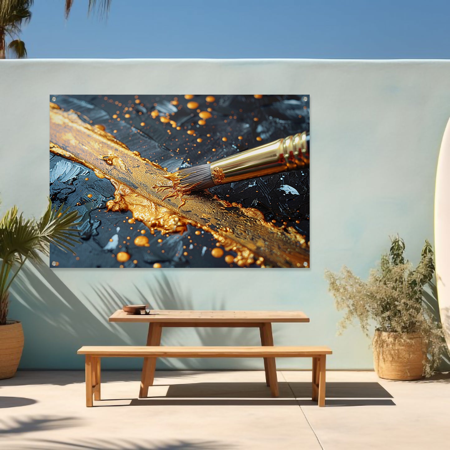 Gouden Lijn Abstractie tuinposter