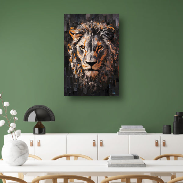 Majestueuze leeuw in levendige kleuren canvas