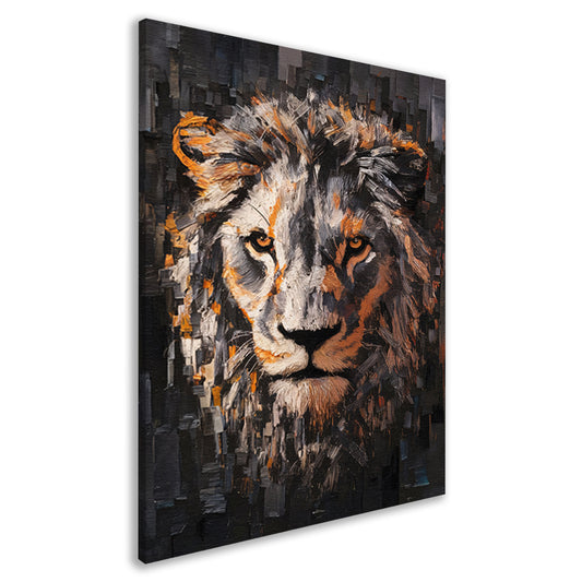 Majestueuze leeuw in levendige kleuren canvas
