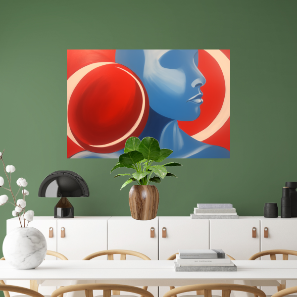 Abstract Profiel met Geometrische Elementen poster