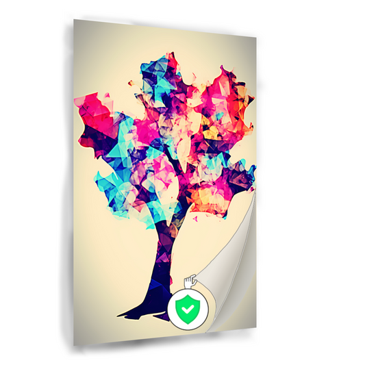 Abstracte Boom met Kleurrijke Bladeren poster