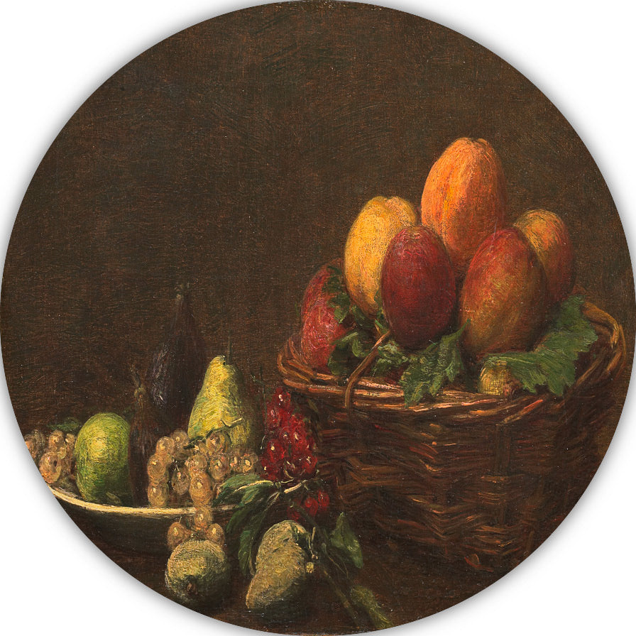 Stilleven met fruit - Henri Fantin-Latour aluminium muurcirkel