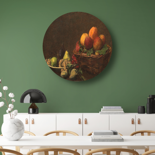 Stilleven met fruit - Henri Fantin-Latour aluminium muurcirkel