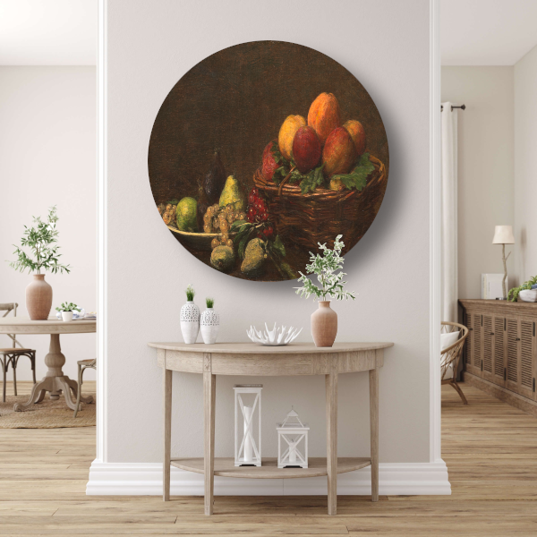 Stilleven met fruit - Henri Fantin-Latour aluminium muurcirkel