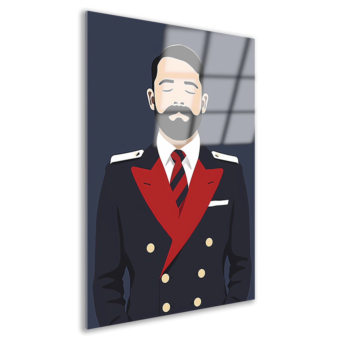 Minimalistisch portret van man in uniform acrylglas