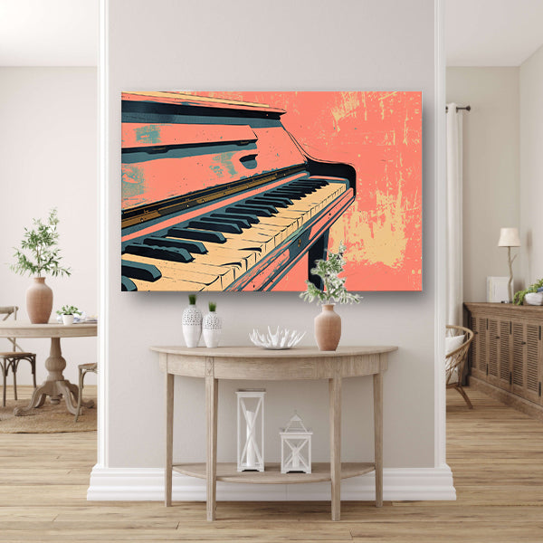 Piano in kleurrijke retro stijl acrylglas