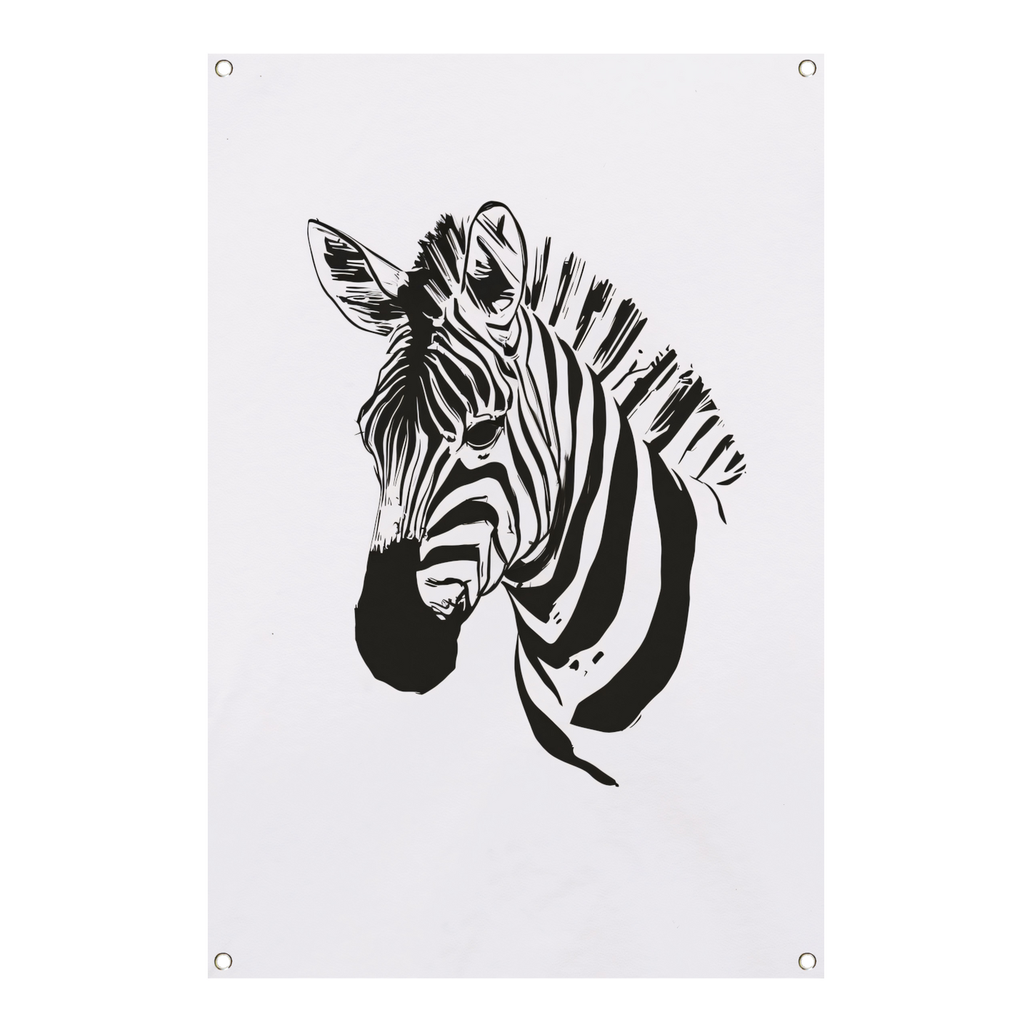 Abstracte Zebra in Zwart-Wit Lijnen tuinposter