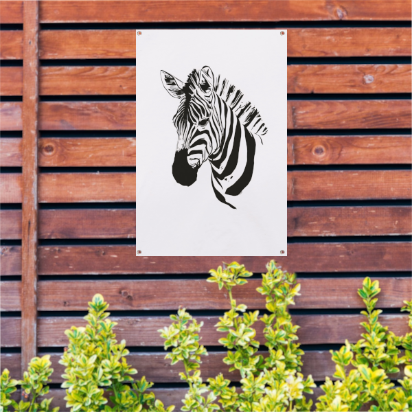 Abstracte Zebra in Zwart-Wit Lijnen tuinposter