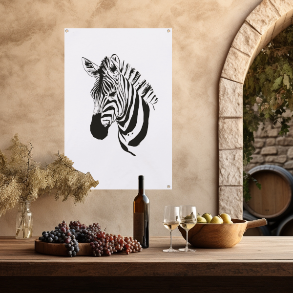 Abstracte Zebra in Zwart-Wit Lijnen tuinposter