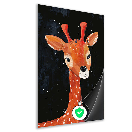 Abstract giraf onder de sterrenhemel poster