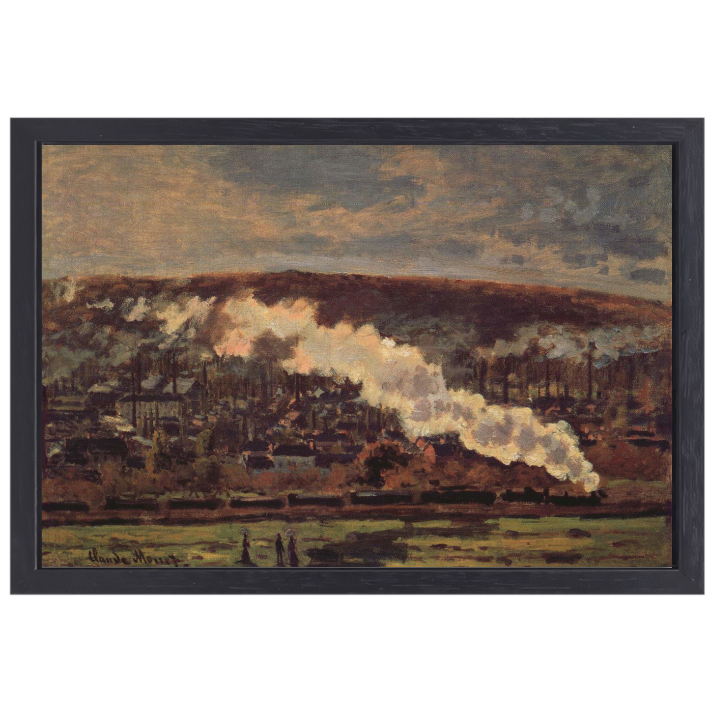 De Goederentrein - Claude Monet canvas met baklijst