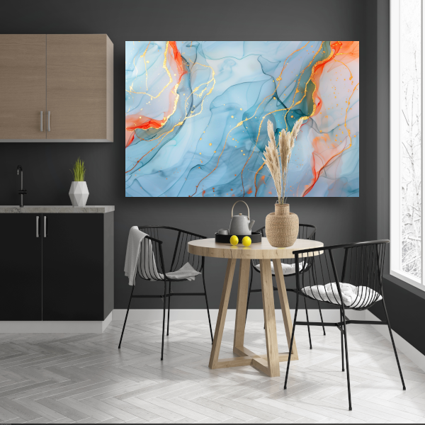 Droom in Blauw met Gouden Sieraden acrylglas