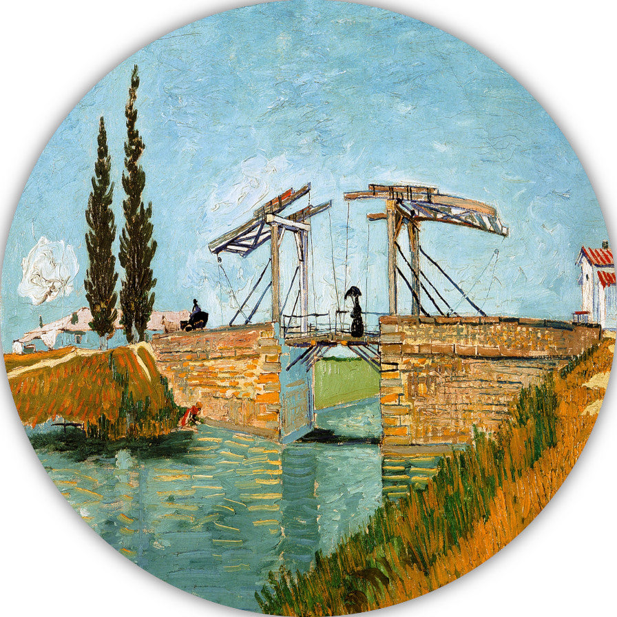 De ophaalbrug - Vincent van Gogh aluminium muurcirkel