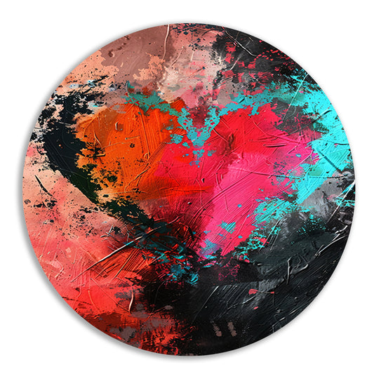 Abstract Hart in Explosie van Kleuren forex muurcirkel