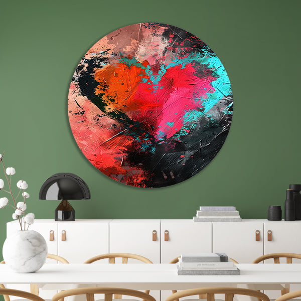 Abstract Hart in Explosie van Kleuren forex muurcirkel